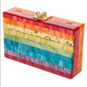 Rainbow Stripe Clutch bag or Cross Body